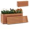 Raised Garden Planter Box with Bench Wooden Outdoor Planter Bed Natural